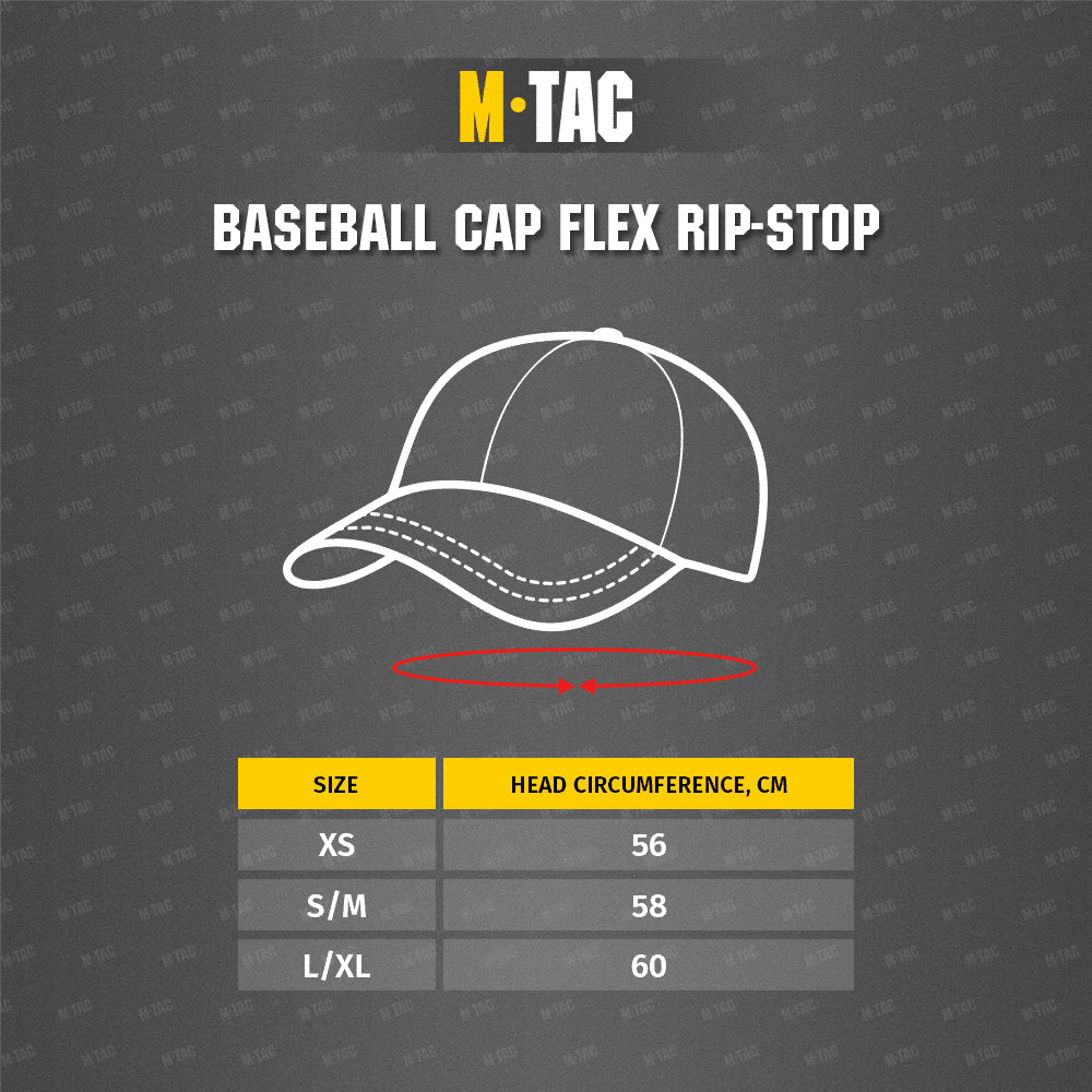 M-Tac Tactical basebollkeps Flexibel passform Ripstop krok och ögla mörk oliv L/XL