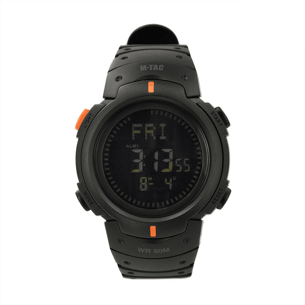 M-Tac Tactical Compass Watch Digital stoppur Larmtimer 5ATM Svart