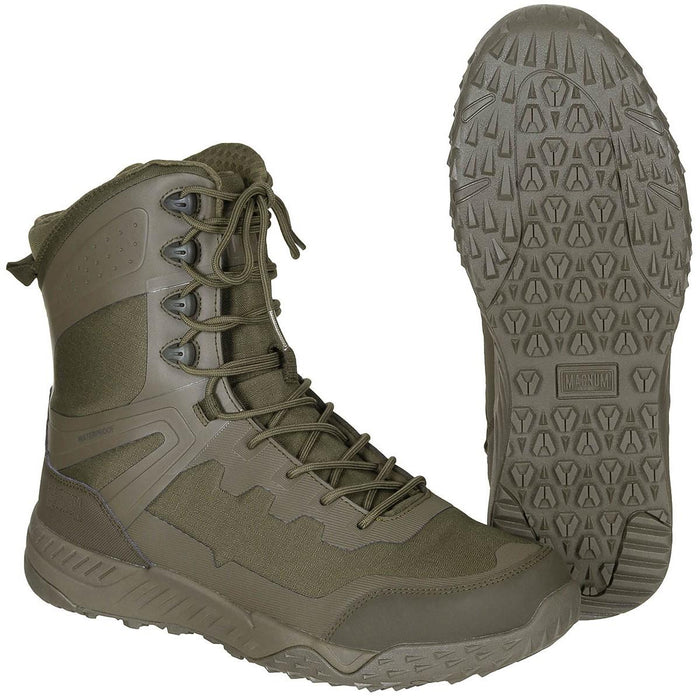 Magnum Ultima 8.0 SZ WP Tactical Boots Vattentät Lättvikts Zip Olive - GoMilitar