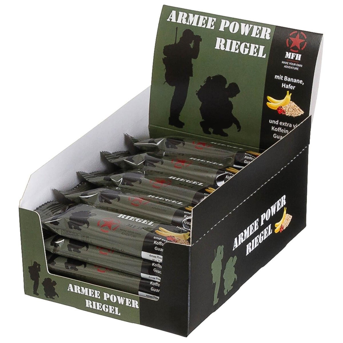 MFH Army Power Bar 60g Koffein Energy Bar Outdoor Snack Banan Guarana Smak