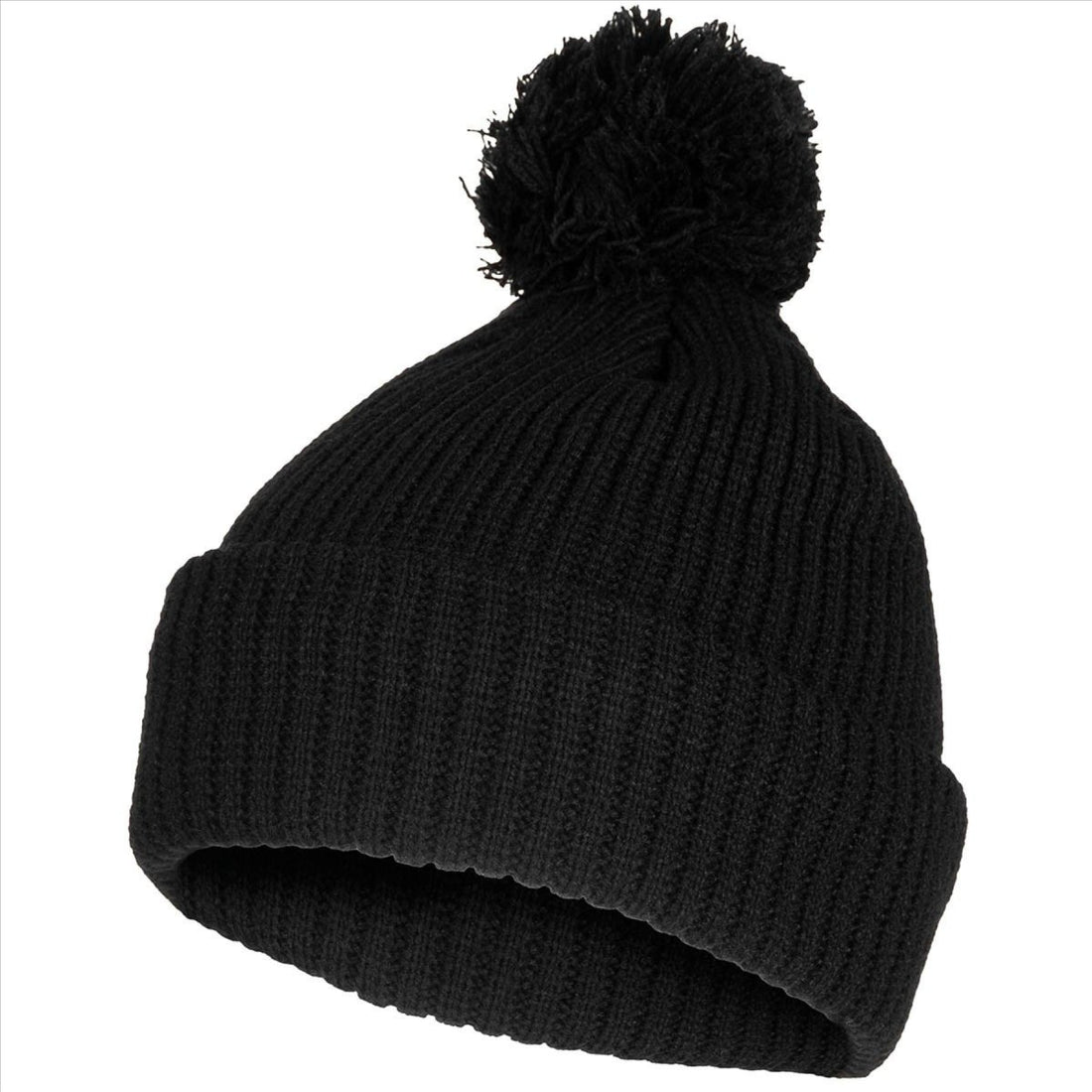MFH Bobble Hat 3M Thinsulate Isolering Grovstickad fleecefoder Svart