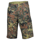 MFH Brand Army-style flecktarn camo cargo shorts with ripstop fabric and multiple pockets for outdoor use