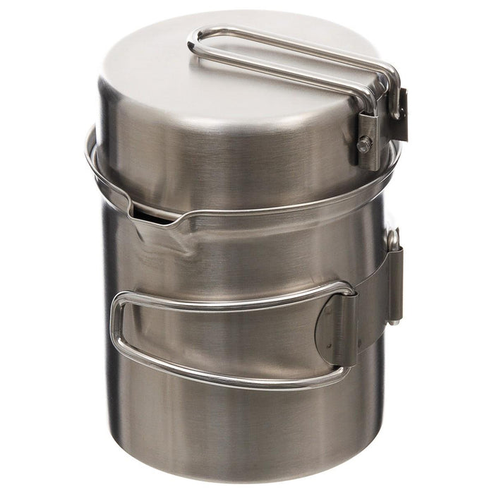MFH Brand Mess Kit set camping vandring vandring rostfritt stål mess kit gryta - GoMilitar