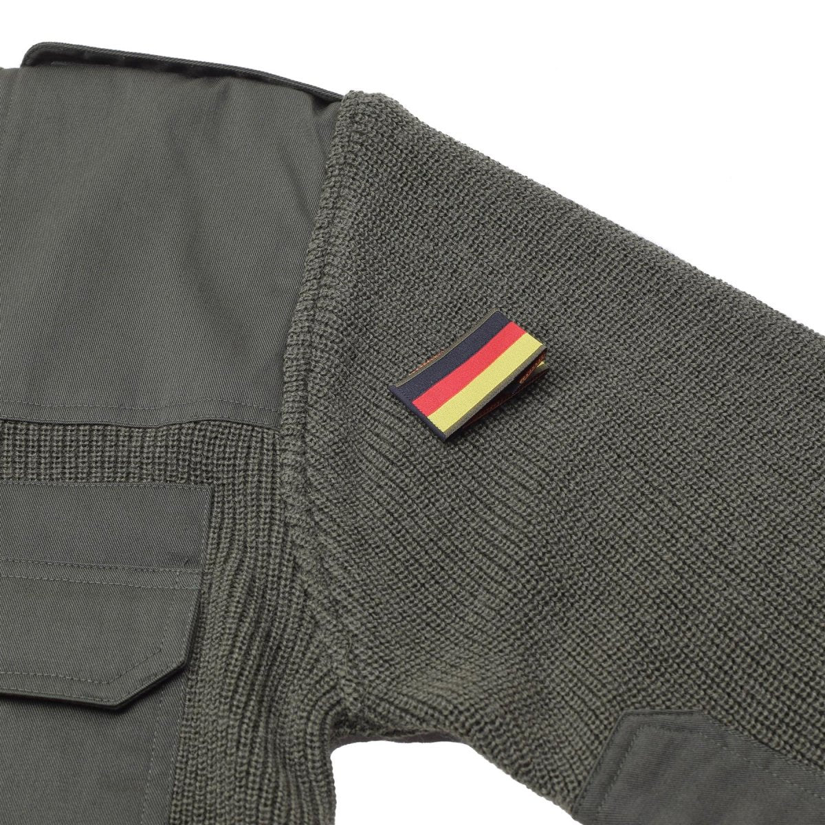 Mfh märke militär stil kommando pullover stock stitch stickad tröja oliv ny