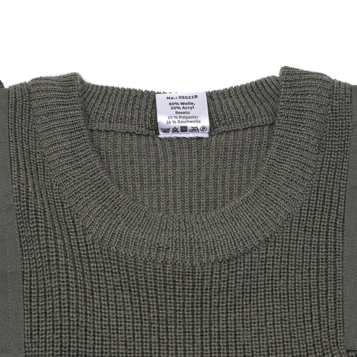 Mfh märke militär stil kommando pullover stock stitch stickad tröja oliv ny