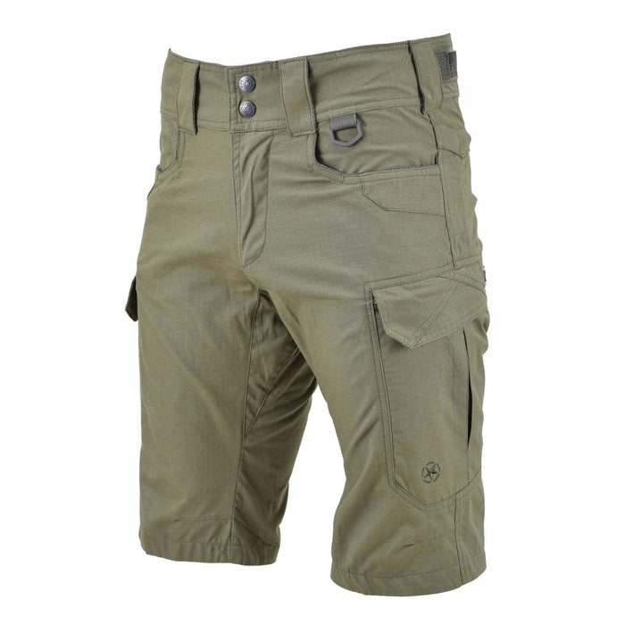 MFH Brand Shorts i militärstil bermuda robust bomull ripstop oliv uniform NYHET - GoMilitar
