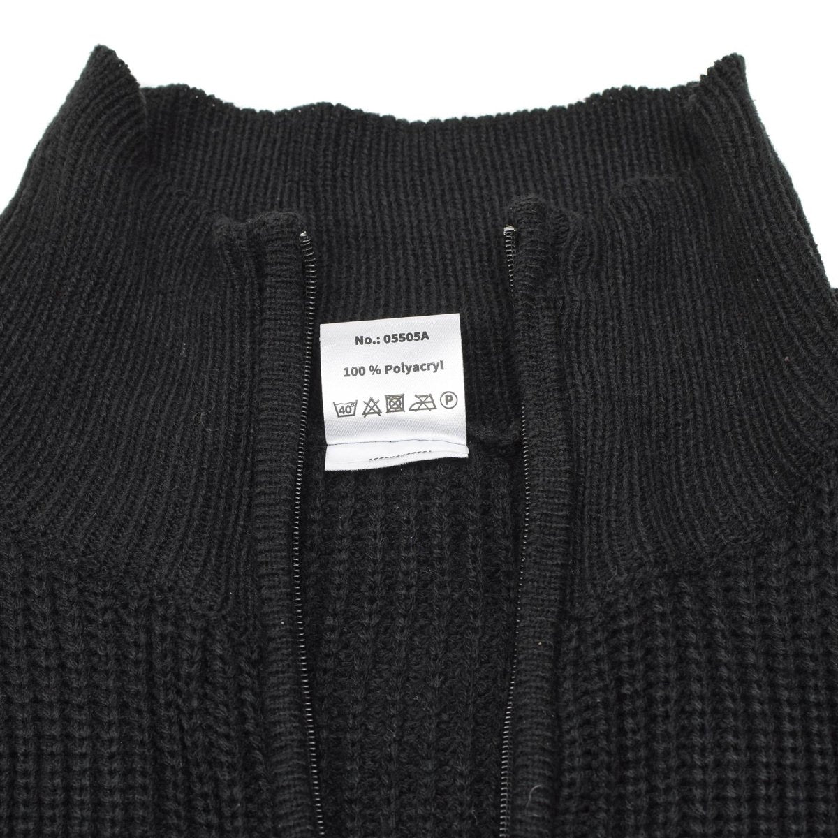 MFH Brand Military Style Troyer Pullover Rib Knit Sweater Quarter Zip Jumper New
