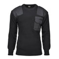 MFH Brand tröja Commando Jumper Rib Knit ull förstärda pullover svart ny