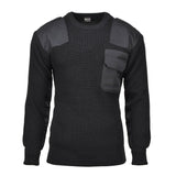 MFH Brand tröja Commando Jumper Rib Knit ull förstärda pullover svart ny