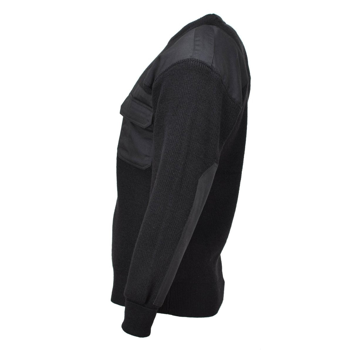 MFH Brand tröja Commando Jumper Rib Knit ull förstärda pullover svart ny