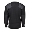 MFH Brand tröja Commando Jumper Rib Knit ull förstärda pullover svart ny