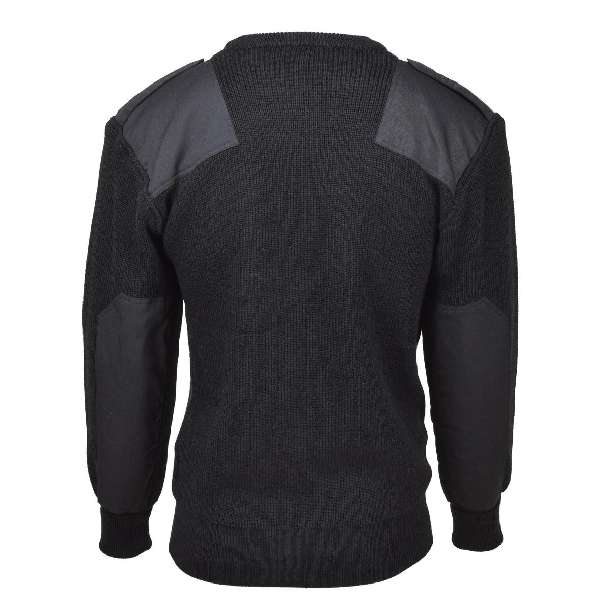 MFH Brand tröja Commando Jumper Rib Knit ull förstärda pullover svart ny