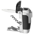 MFH Functional Gas Lighter Vindtät Outdoor Camping Multi Tool Ofylld Silver