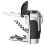 MFH Functional Gas Lighter Vindtät Outdoor Camping Multi Tool Ofylld Silver