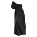 MFH Military Black Tactical Fleece Jacket Thermal Hooded Elasticated Hemline New