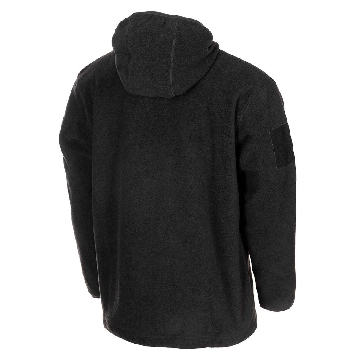 MFH Military Black Tactical Fleece Jacket Thermal Hooded Elasticated Hemline New