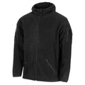 MFH Military Black Tactical Fleece Jacket Thermal Hooded Elasticated Hemline New