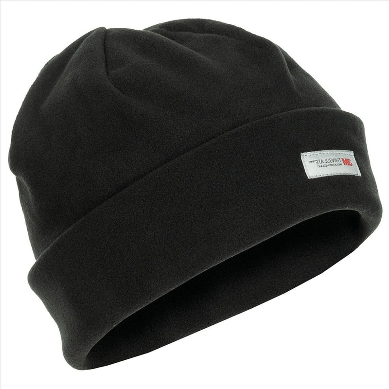MFH Military Fleece Beanie Hat Thinsulate Insulated Cold Weather Black - GoMilitar