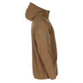 MFH Military Style Tan Tactical Hooded Fleece Jacket Outdoor Vandring Full Zip New