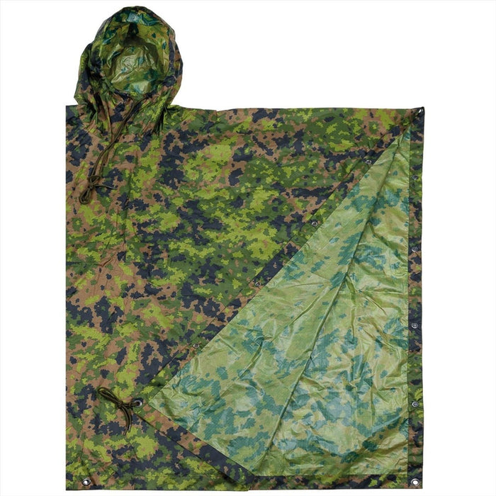 MFH Poncho Tält Huva PU-belagd Rip Stop Material Lättvikt M05 Kamouflage - GoMilitar