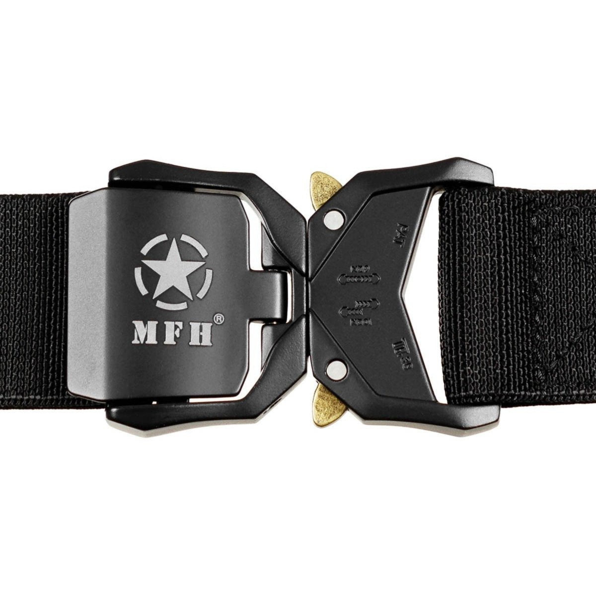 MFH Quick Release Tactical Web Belt Elastisk Justerbar Polypropen Svart