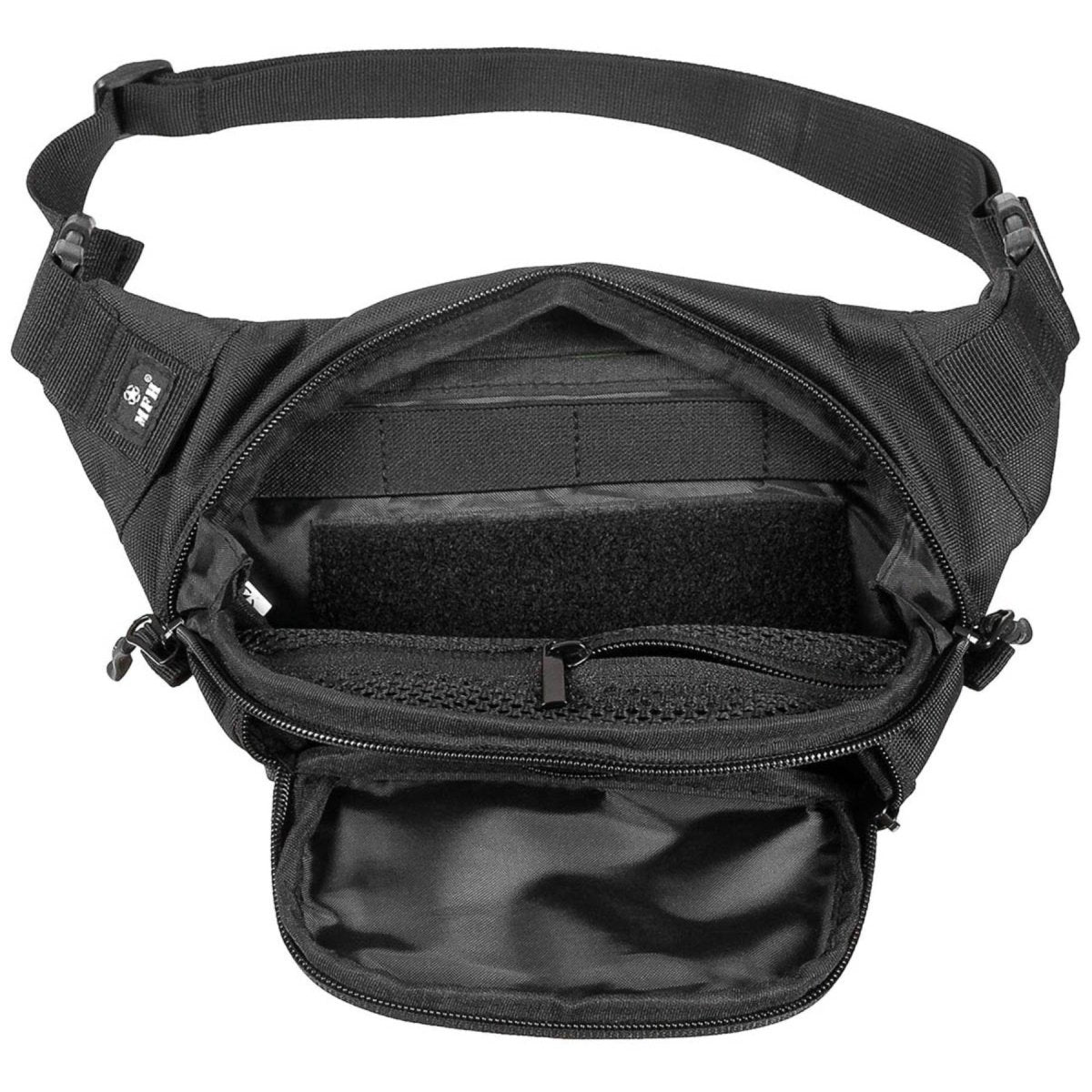 MFH Tactical Waist Pack 1,8L Justerbart Bälte 120cm Flera fickor Svart