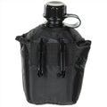 MFH U.S. Military Plastic Canteen 1L Skruvmössa Klipp Bilaga BPA gratis svart