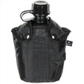 MFH U.S. Military Plastic Canteen 1L Skruvmössa Klipp Bilaga BPA gratis svart