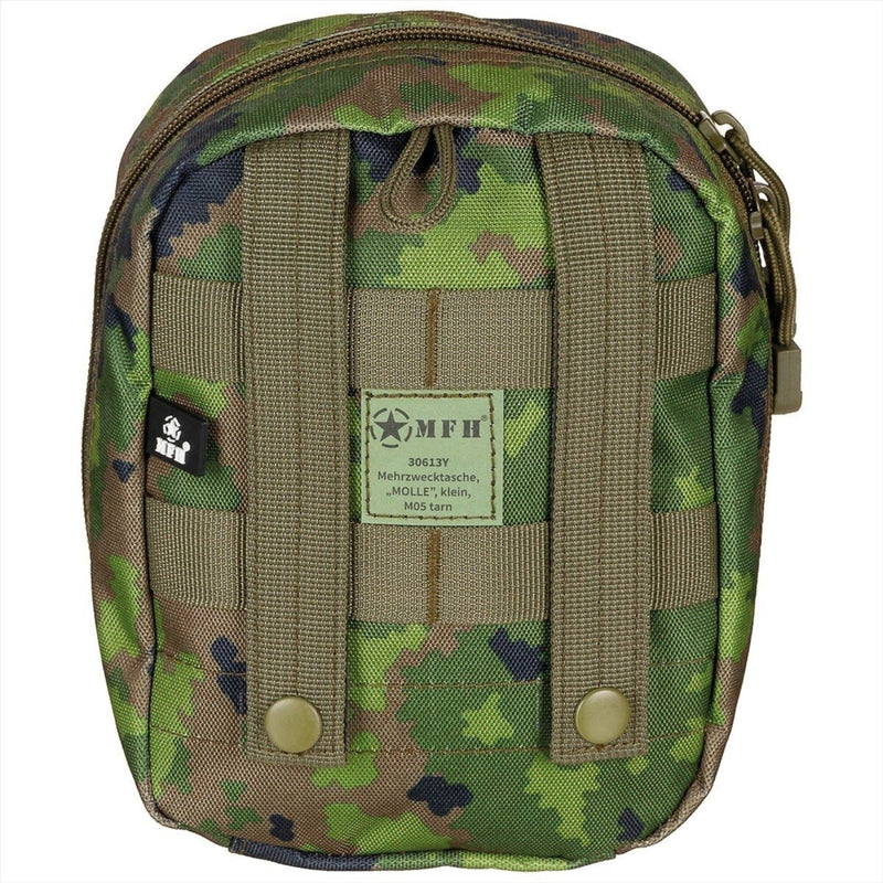 MFH Utility Pouch Tway Way Zipper Molle Fastening Straps M05 Camouflage