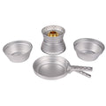 Mil-Tec Aluminium Cooking Spise Set Toming Cookware Compa Camping Pan Pot Bowl