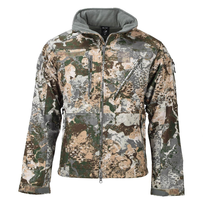 MIL-TEC army softshell taktisk jacka fleece vattentät huva 3-lagers laminat - GoMilitar