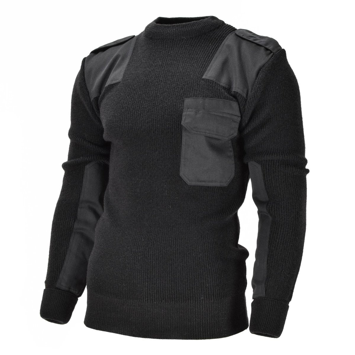 Mil-tec varumärke män tröja tyska pullover commando jumper svart tröja ull