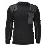 Mil-tec varumärke män tröja tyska pullover commando jumper svart tröja ull