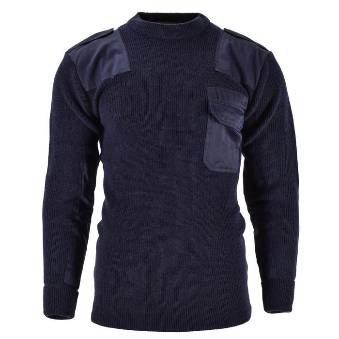 Mil - Tec märke Herrtröja Tysk tröja Commando Jumper Marinblå tröja Ull - GoMilitar