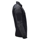 Mil-Tec black tactical combat shirt with padded elbows and shoulders for durability and enhanced protection.