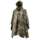 Mil-tec varumärke militär stil poncho flecktarn camo ripstop lättvattentät