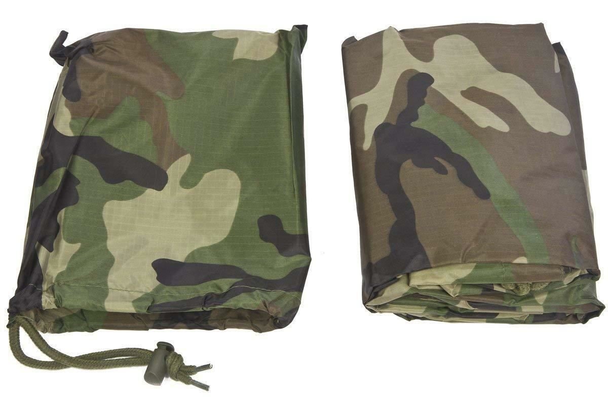 Mil-tec varumärke Poncho Army Style Waterproof Rain Ripstop Cape Military Woodland