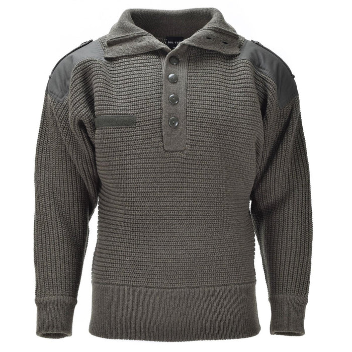 Mil - Tec Brand Sweater österrikisk arméstil alpin tröja stickad herr Olive OD Wool - GoMilitar
