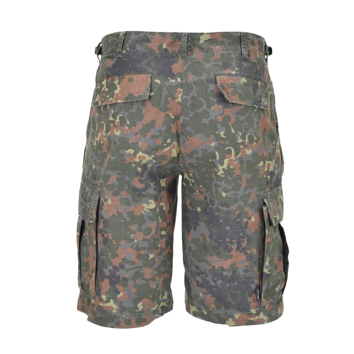 Mil-Tec Brand U.S. Military Style Prewashed Flecktarn Camo RipStop Field Shorts