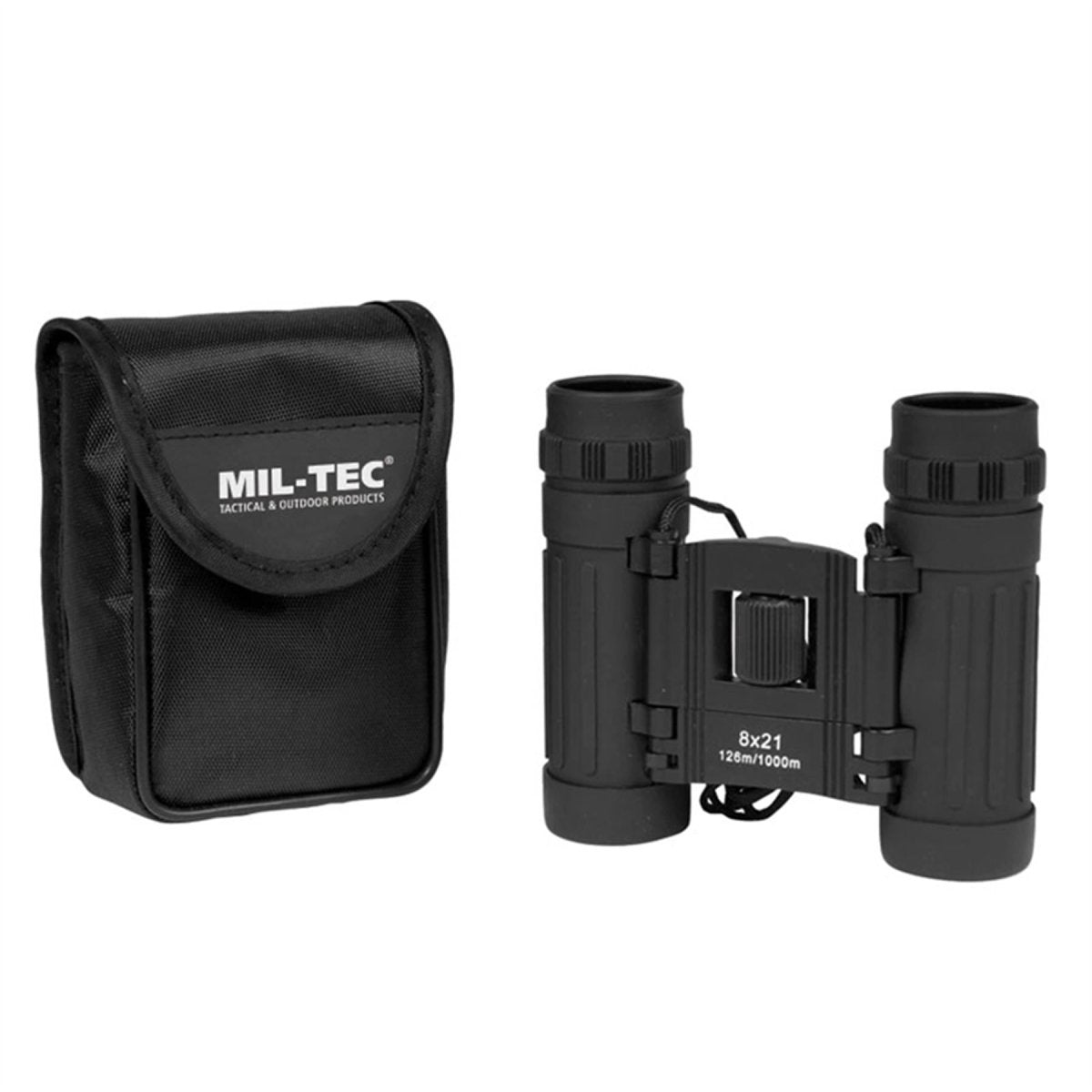MIL-TEC Collapsible Binoculars 8x21 Synfält 126M Nylonpåse ingår svart