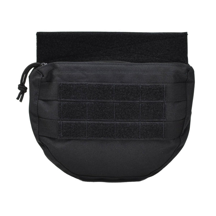 Svart MIL-TEC liten taktisk nedfällbar brukspåse med molle frontpanel för mångsidig redskapsfäste