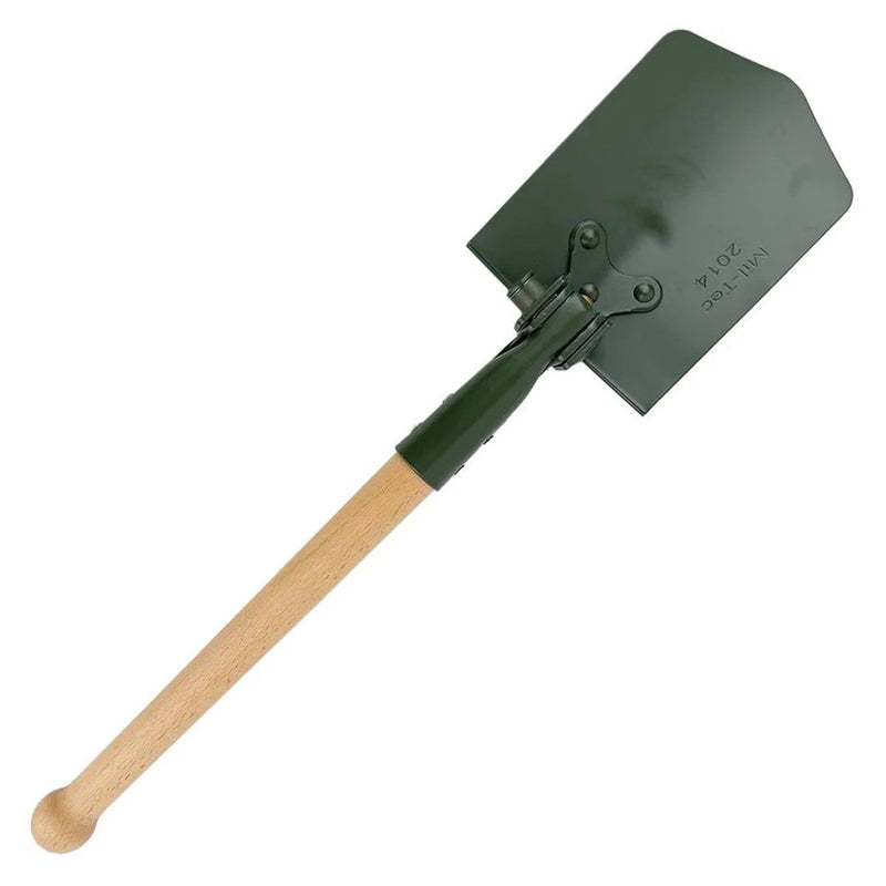 MIL-TEC-vikbar spade 63 cm längd Stålblad Trähandtag Ingår