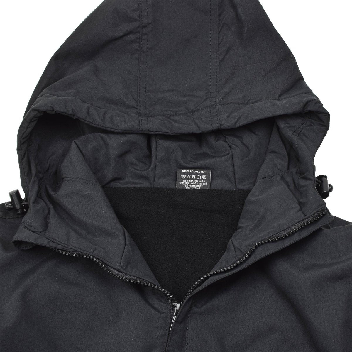 Mil-Tec German Military Jacket Combat Windproof Hooded Fleece Foded Black New