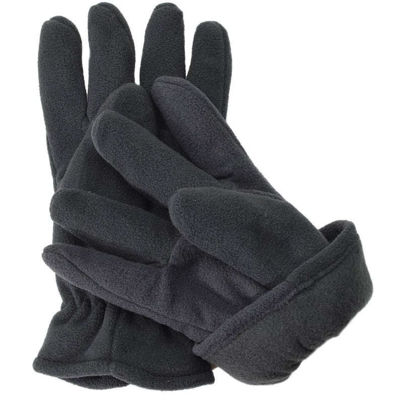Black fleece gloves for men with Thinsulate lining, warm, lightweight, durable, and ideal for winter outdoor use.