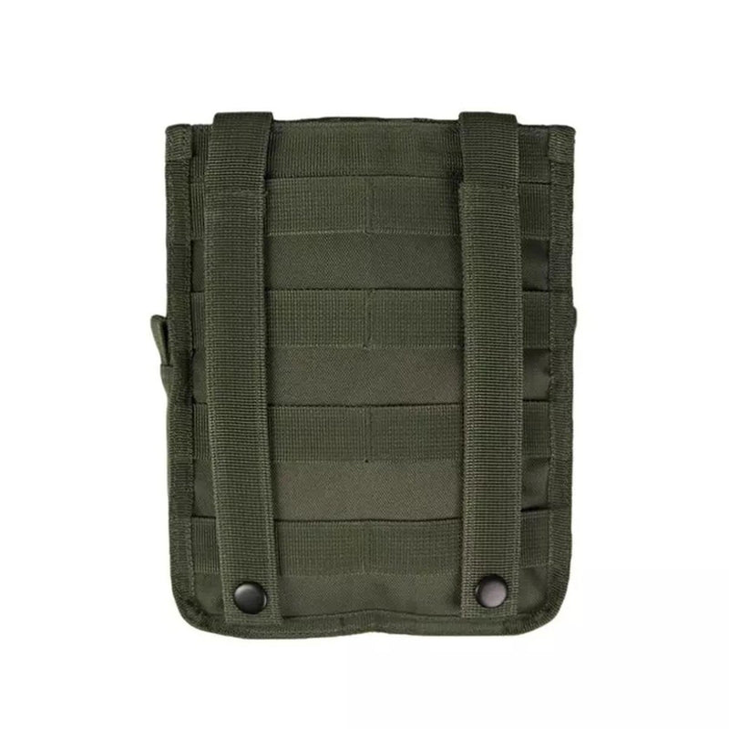 Olive green MIL-TEC large tactical MOLLE belt pouch with durable nylon straps and laser cut attachment system
