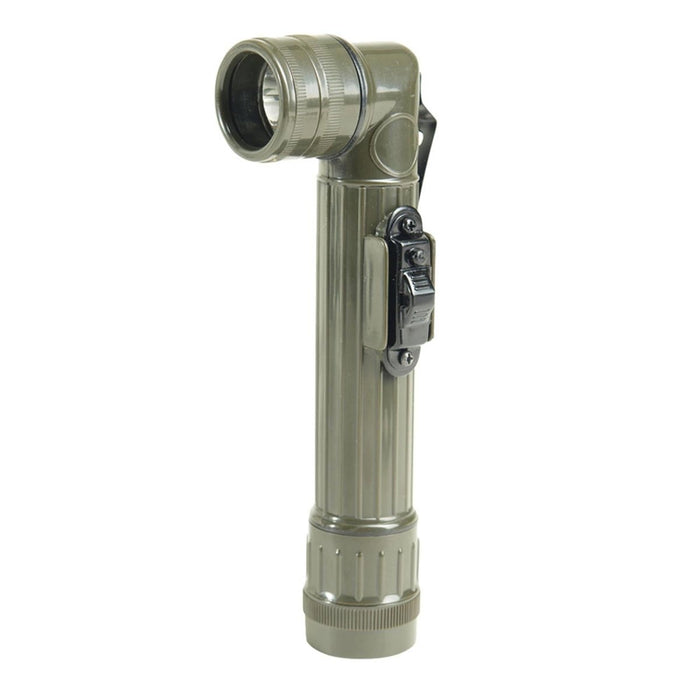 Green flashlight on a white background