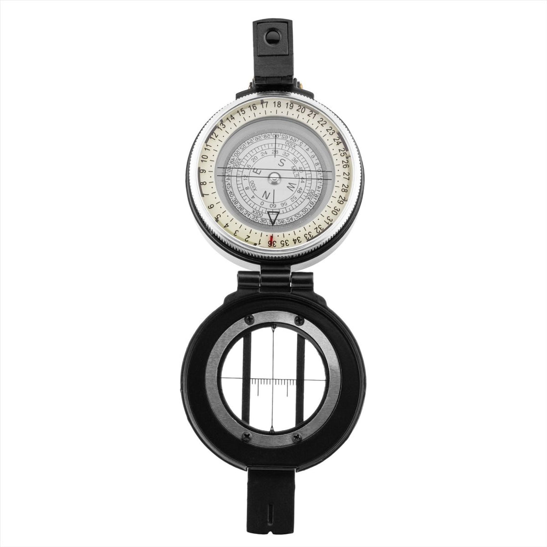 Mil-Tec Metal Lensatic Compass Aluminium Casing Shiny Face Navigation Black