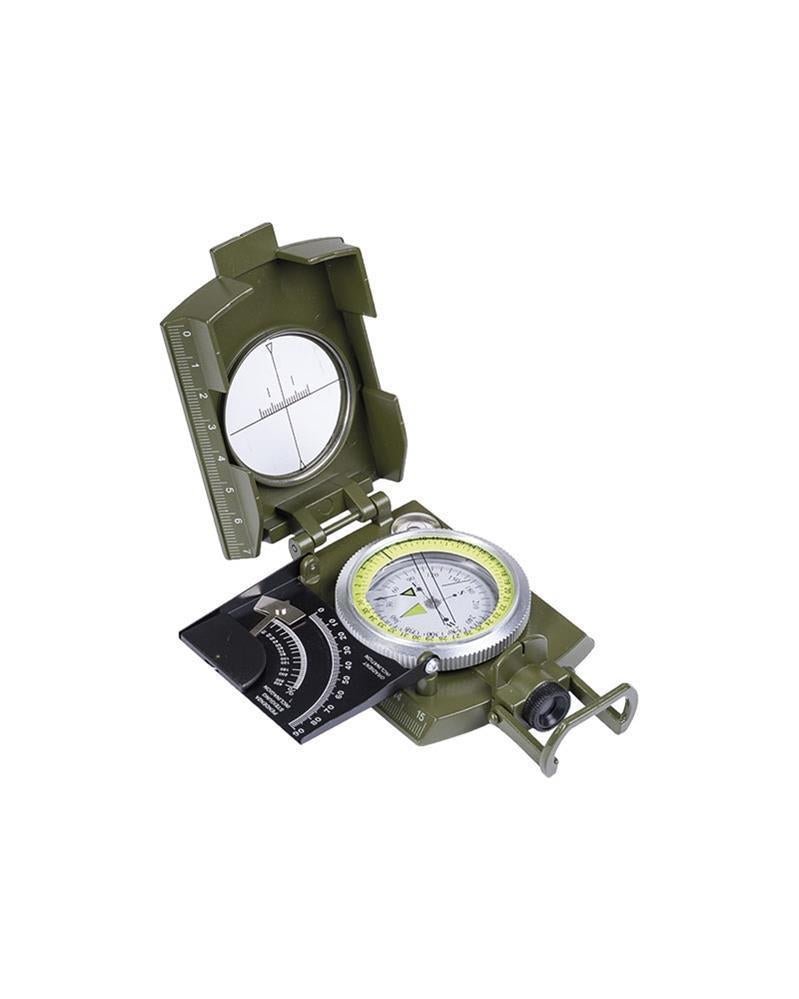 MIL-TEC Militär prismatisk kompass aluminium exakt navigeringsverktyg oliv