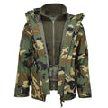 Mil-tec militär stil gen II fodrad vinterjacka skogskamo mjuk skal parka