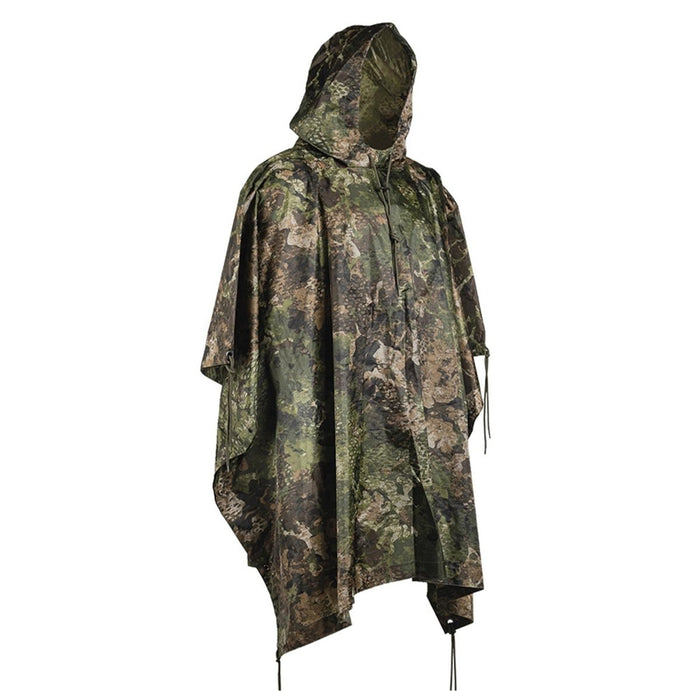 MIL - TEC Poncho kamouflage PVC-belagd vattentät ripstop lättviktstält med huva - GoMilitar